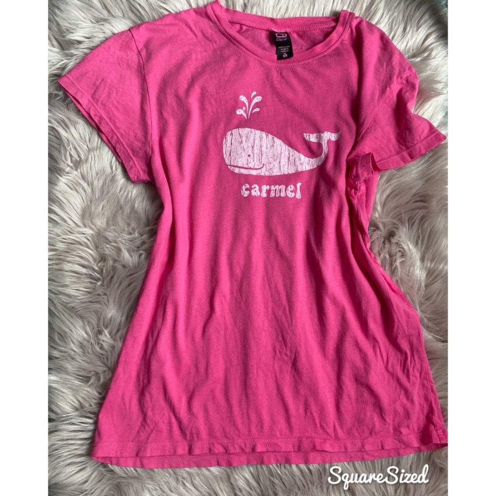 Carmel California Whale Graphic Tee XL Hot Pink Baby Tee Coastal Slim Fit